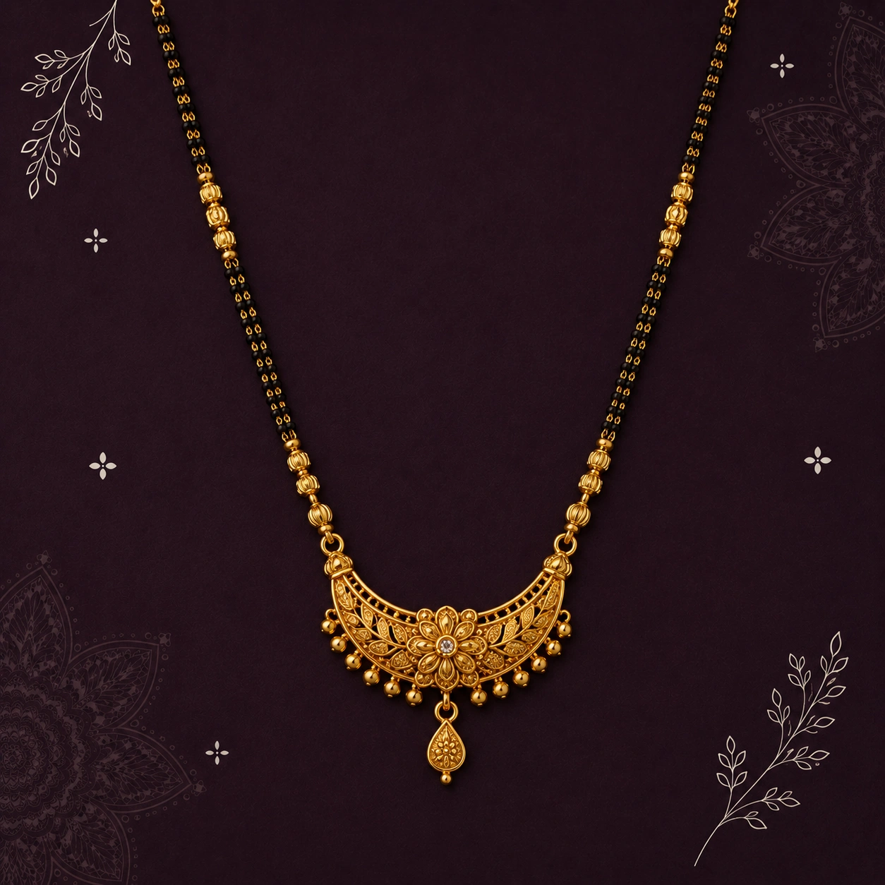 Gold mangalsutra pendant
