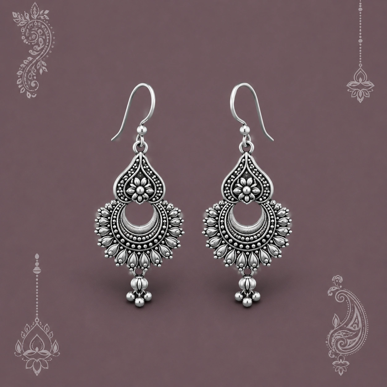 Meera silver drop earrings