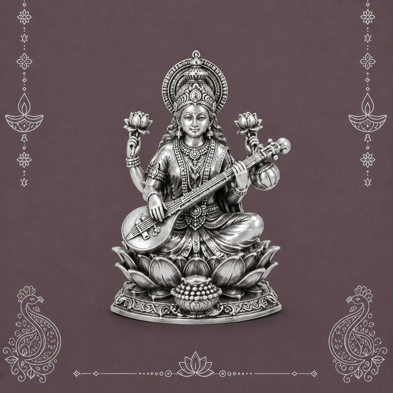 Silver Lakshmi idol