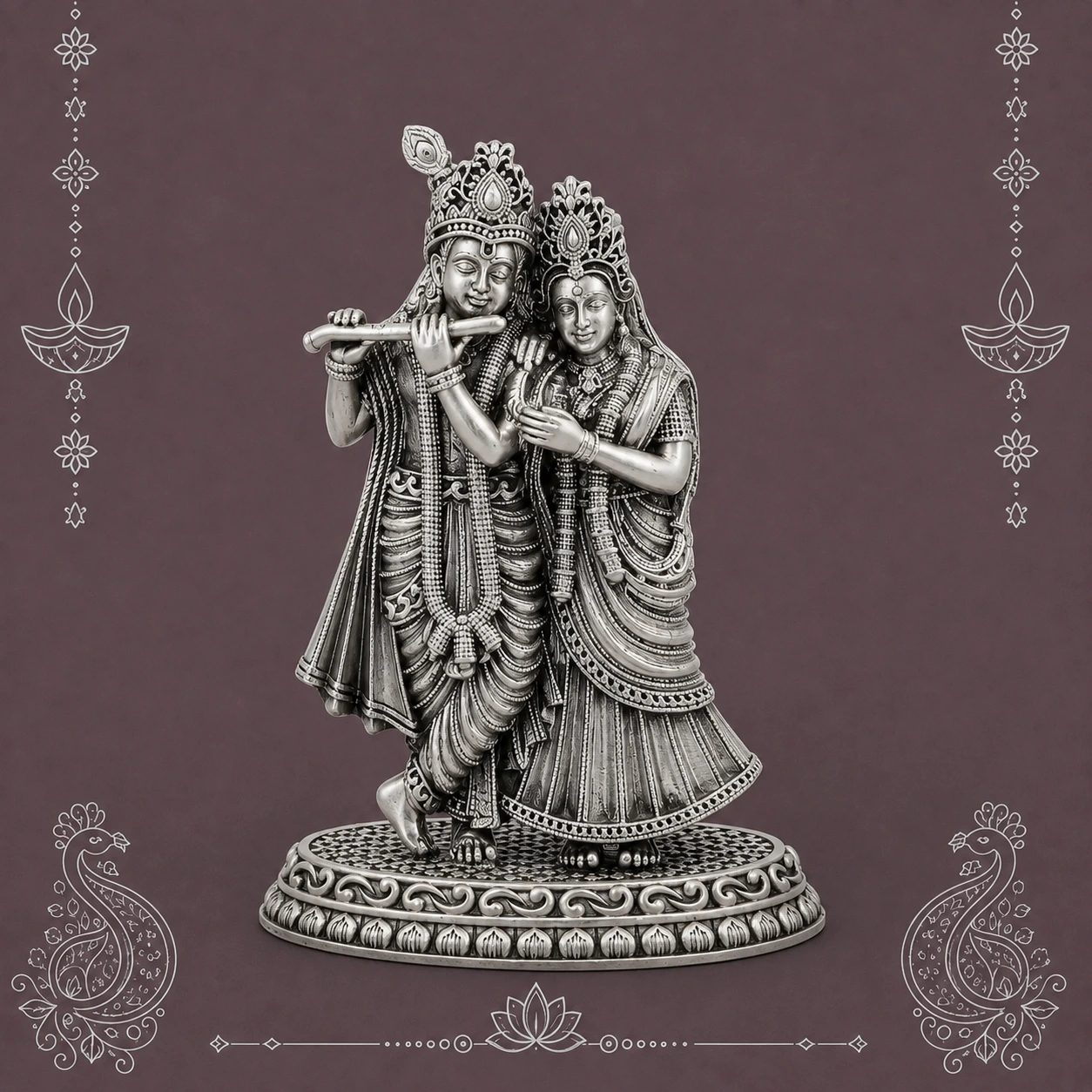 Silver Radha idol