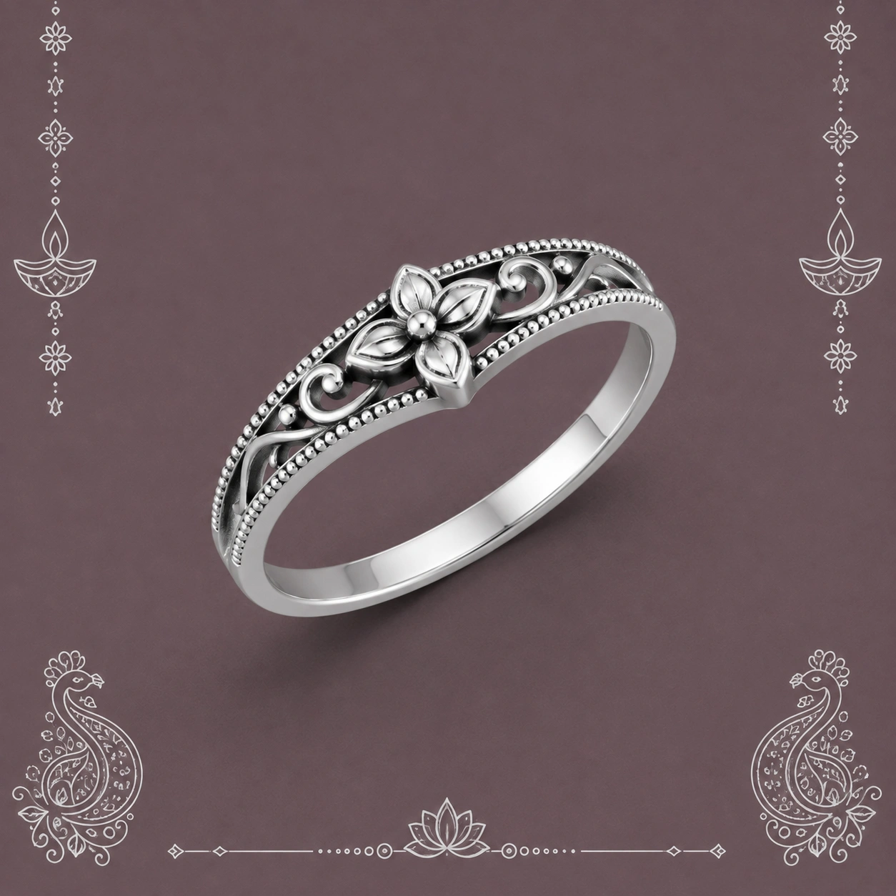 Aria silver band ring